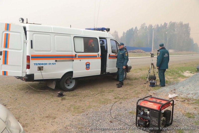 Работа подразделений МЧС на тушении пожаров в Курганской области